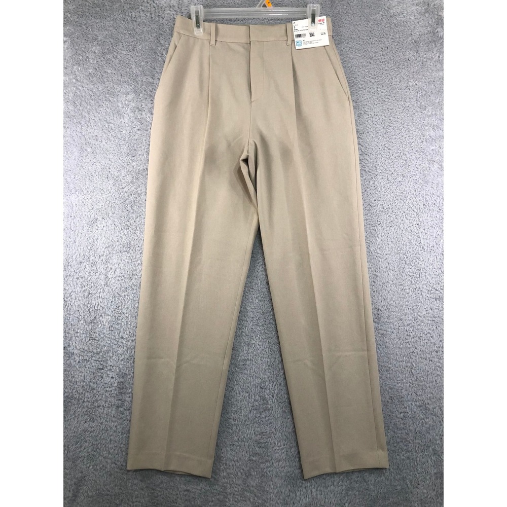 Uniqlo Pants Women S (28x29) Beige NWT Miracle Air Pleated Dry Tech